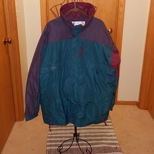 Columbia Gizzmo green & purple szXL windbreaker